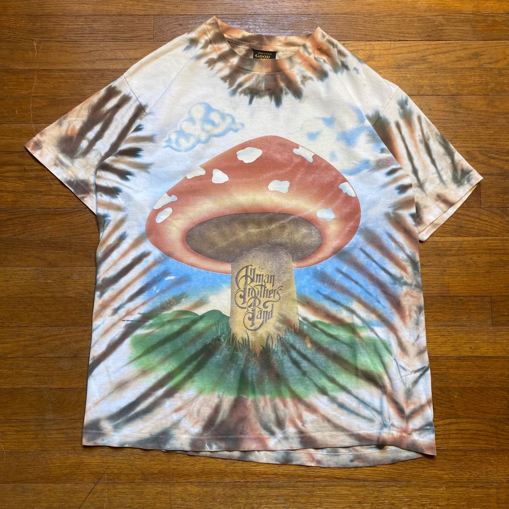 Vintage 1995 Allman Brothers Band Summer Tour Mushroom Tie Dye T-Shirt Mens L